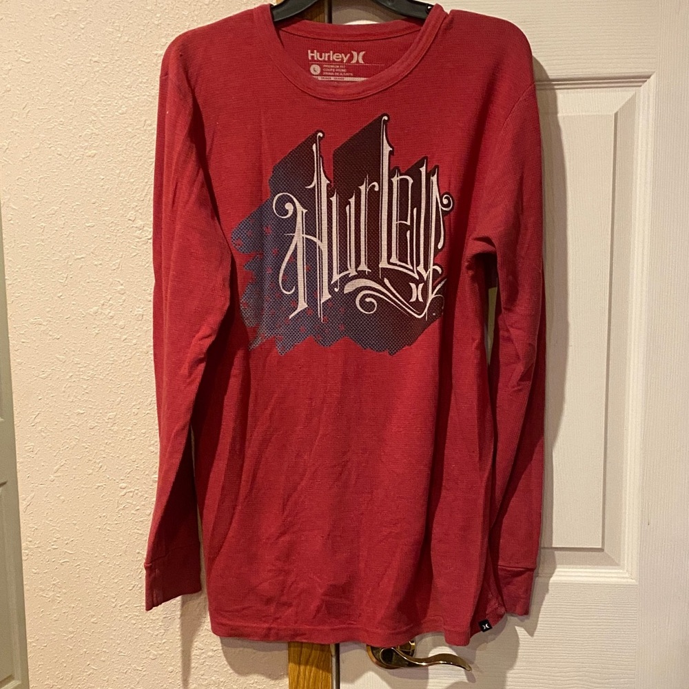 Hurley Red Long Sleeve Tee with Graphic